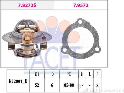 FACET 7.8388 - Термостат охлаждающей жидкости / корпус autospares.lv