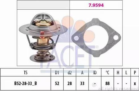 FACET 7.8387 - Термостат охлаждающей жидкости / корпус autospares.lv