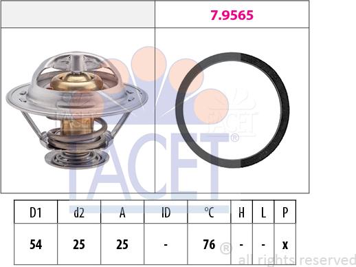 FACET 7.8328 - Термостат охлаждающей жидкости / корпус autospares.lv