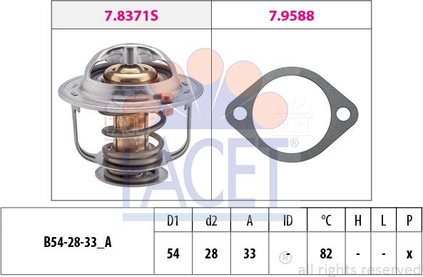 FACET 7.8371 - Термостат охлаждающей жидкости / корпус autospares.lv