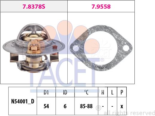 FACET 7.8378 - Термостат охлаждающей жидкости / корпус autospares.lv