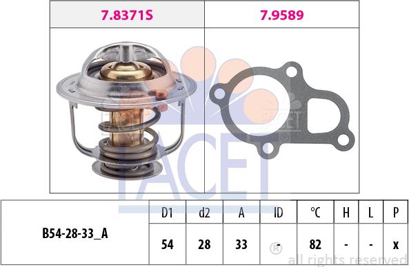 FACET 7.8372 - Термостат охлаждающей жидкости / корпус autospares.lv