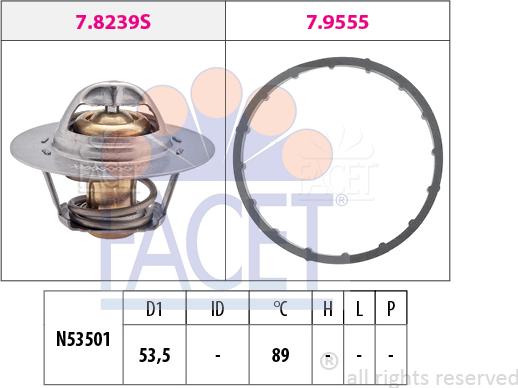 FACET 7.8291 - Термостат охлаждающей жидкости / корпус autospares.lv