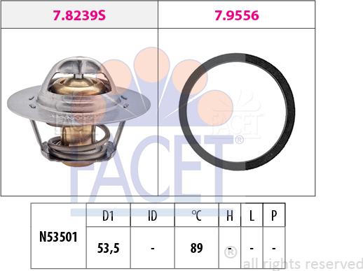 FACET 7.8297 - Термостат охлаждающей жидкости / корпус autospares.lv