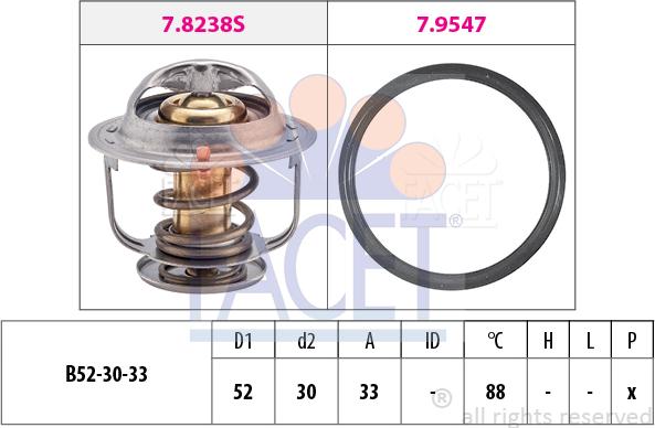 FACET 7.8269 - Термостат охлаждающей жидкости / корпус autospares.lv