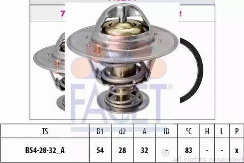 FACET 7.8201S - Термостат охлаждающей жидкости / корпус autospares.lv