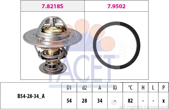 FACET 7.8218 - Термостат охлаждающей жидкости / корпус autospares.lv