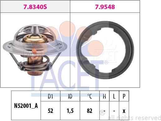 FACET 7.8230 - Термостат охлаждающей жидкости / корпус autospares.lv