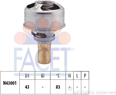 FACET 7.8226 - Термостат охлаждающей жидкости / корпус autospares.lv