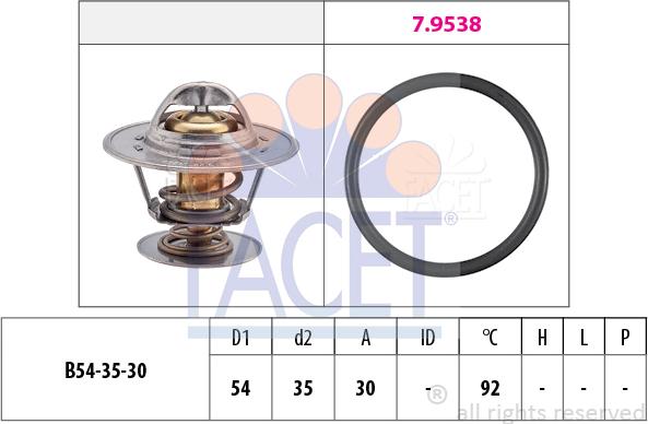 FACET 7.8279 - Термостат охлаждающей жидкости / корпус autospares.lv