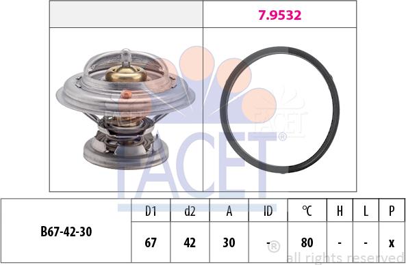 FACET 7.8271 - Термостат охлаждающей жидкости / корпус autospares.lv