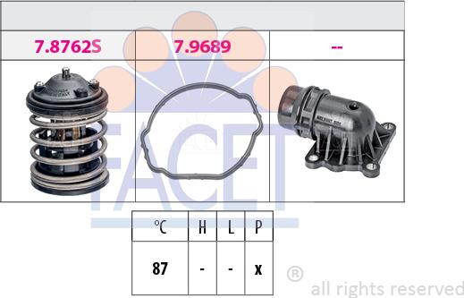 FACET 7.8763K - Термостат охлаждающей жидкости / корпус autospares.lv