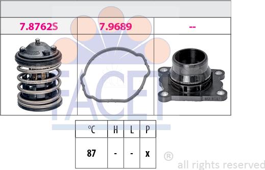 FACET 7.8762K - Термостат охлаждающей жидкости / корпус autospares.lv