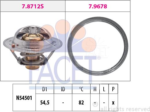 FACET 7.8713 - Термостат охлаждающей жидкости / корпус autospares.lv