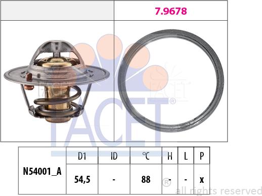 FACET 7.8787 - Термостат охлаждающей жидкости / корпус autospares.lv