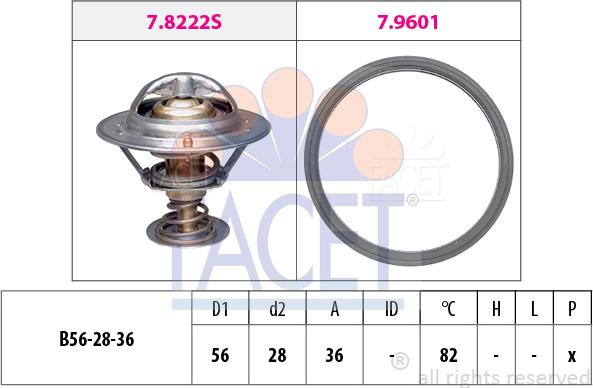 FACET 7.8728 - Термостат охлаждающей жидкости / корпус autospares.lv