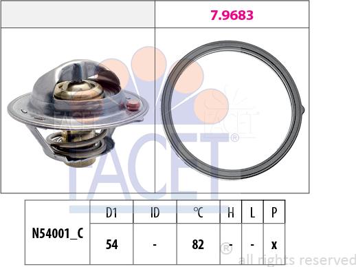 FACET 7.8727 - Термостат охлаждающей жидкости / корпус autospares.lv