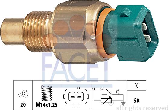 FACET 7.3542 - Датчик, температура охлаждающей жидкости autospares.lv