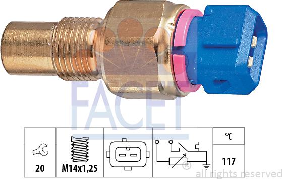 FACET 7.3553 - Датчик, температура охлаждающей жидкости autospares.lv