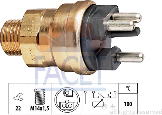 FACET 7.3529 - Датчик, температура охлаждающей жидкости autospares.lv