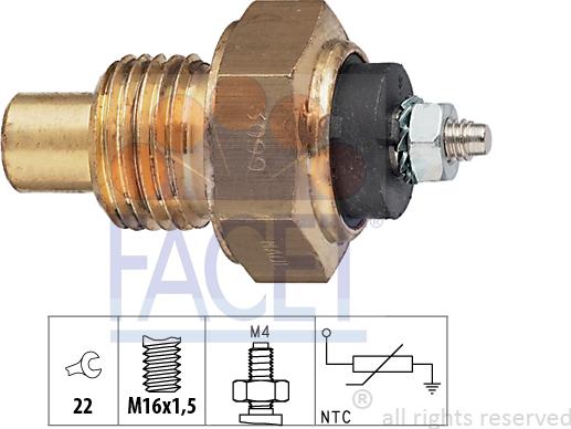 FACET 7.3099 - Датчик, температура масла autospares.lv