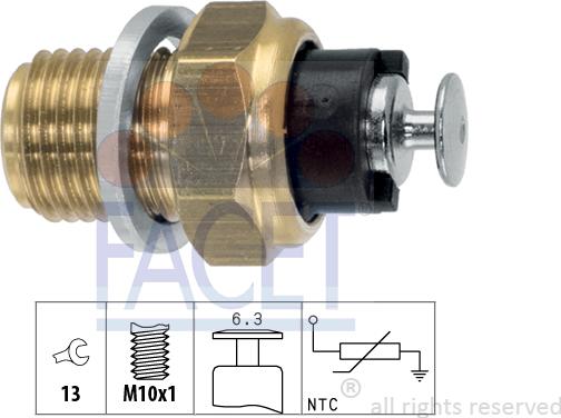 FACET 7.3093 - Датчик, температура масла autospares.lv