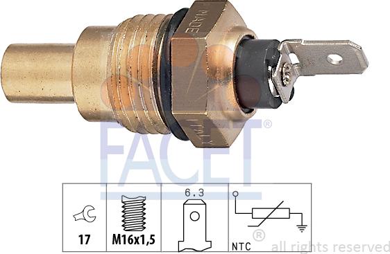 FACET 7.3041 - Датчик, температура охлаждающей жидкости autospares.lv