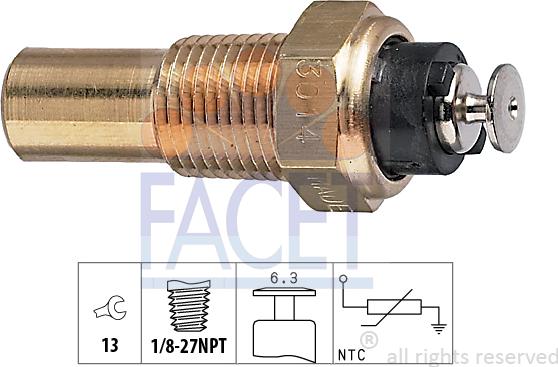 FACET 7.3014 - Датчик, температура охлаждающей жидкости autospares.lv