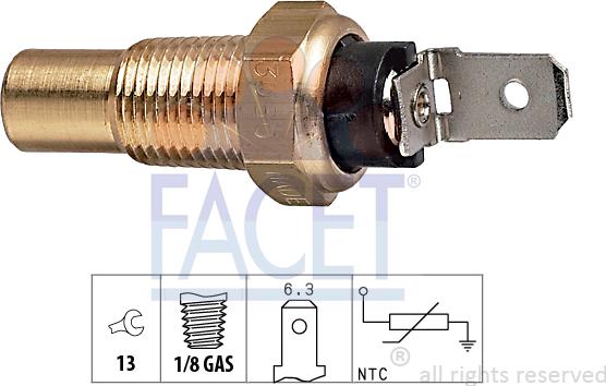 FACET 7.3080 - Датчик, температура охлаждающей жидкости autospares.lv