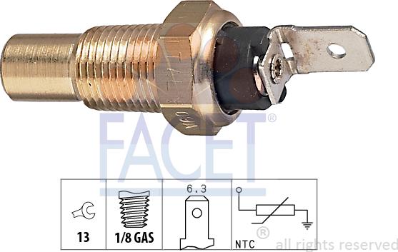 FACET 7.3079 - Датчик, температура охлаждающей жидкости autospares.lv