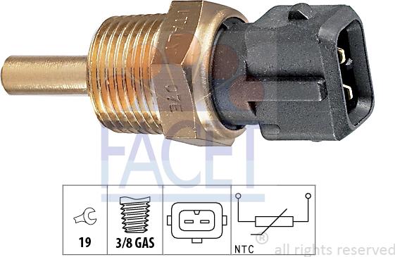 FACET 7.3144 - Датчик, температура масла autospares.lv