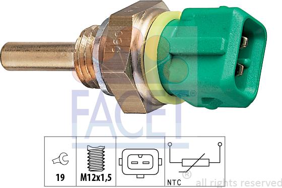 FACET 7.3148 - Датчик, температура охлаждающей жидкости autospares.lv