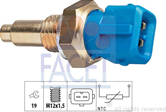 FACET 7.3143 - Датчик, температура охлаждающей жидкости autospares.lv