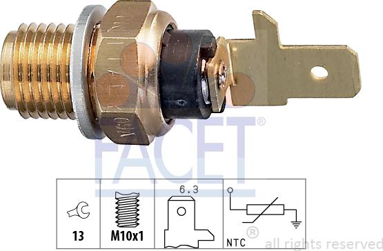 FACET 7.3154 - Датчик, температура масла autospares.lv