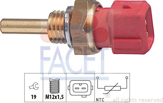 FACET 7.3155 - Датчик, температура охлаждающей жидкости autospares.lv