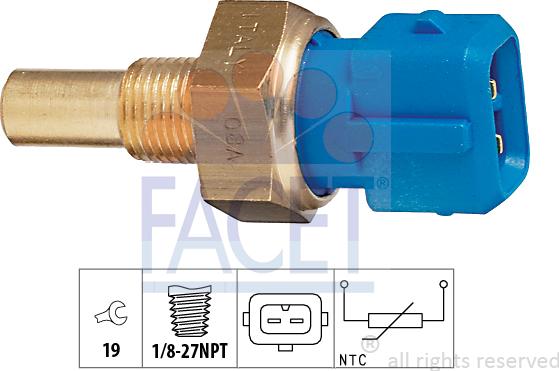 FACET 7.3156 - Датчик, температура охлаждающей жидкости autospares.lv