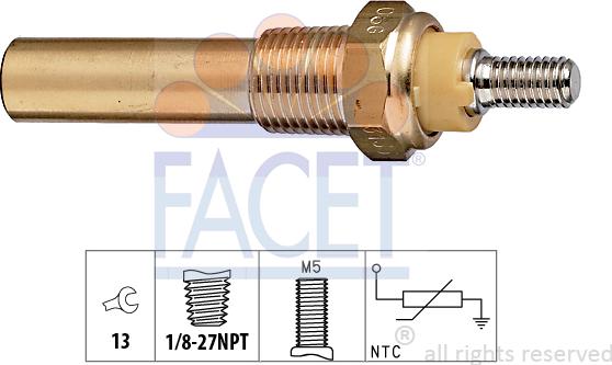 FACET 7.3135 - Датчик, температура охлаждающей жидкости autospares.lv