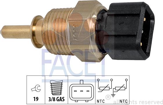 FACET 7.3367 - Датчик, температура охлаждающей жидкости autospares.lv