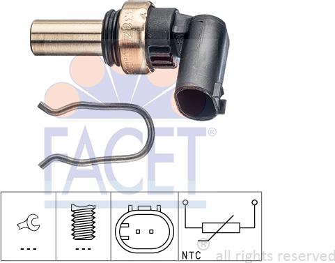 FACET 7.3387 - Датчик, температура охлаждающей жидкости autospares.lv