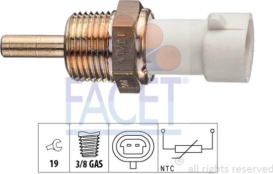 FACET 7.3335 - Датчик, температура охлаждающей жидкости autospares.lv