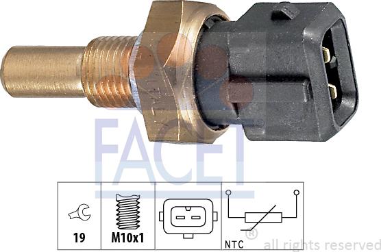 FACET 7.3255 - Датчик, температура масла autospares.lv