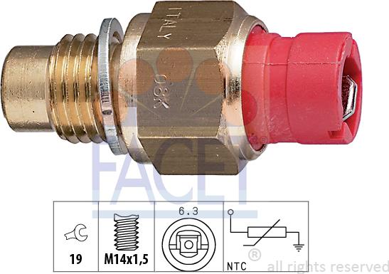 FACET 7.3267 - Датчик, температура масла autospares.lv