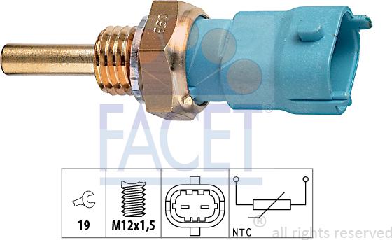 FACET 7.3239 - Датчик, температура масла autospares.lv