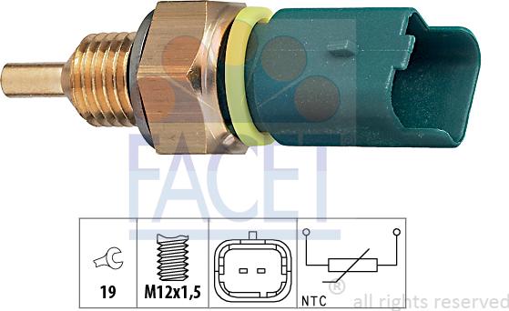 FACET 7.3276 - Датчик, температура охлаждающей жидкости autospares.lv