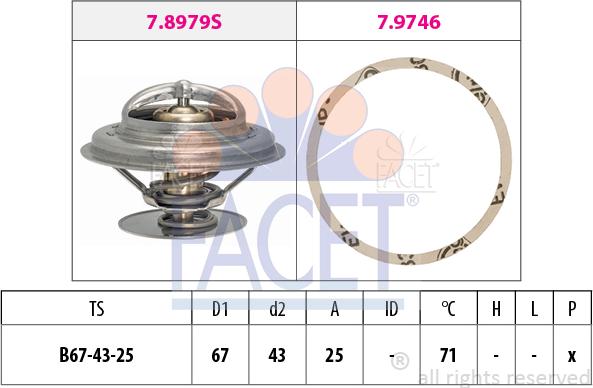 FACET 7.7942 - Термостат охлаждающей жидкости / корпус autospares.lv