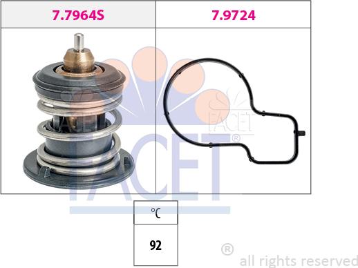 FACET 7.7964 - Термостат охлаждающей жидкости / корпус autospares.lv