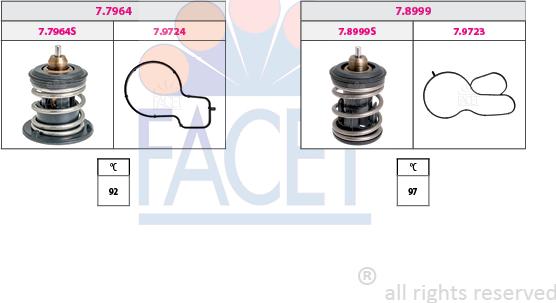 FACET 7.7963KK - Термостат охлаждающей жидкости / корпус autospares.lv