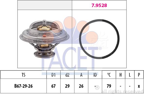 FACET 7.7937 - Термостат охлаждающей жидкости / корпус autospares.lv