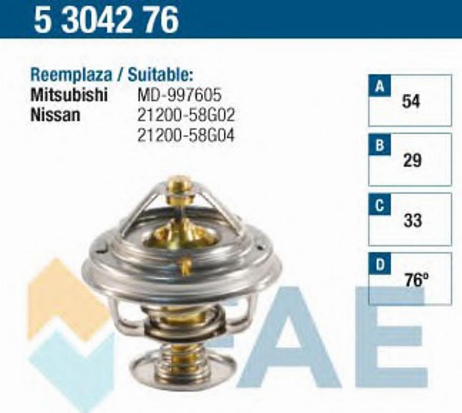 FAE 5304276 - Термостат охлаждающей жидкости / корпус autospares.lv