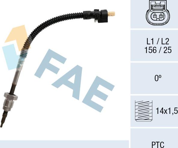 FAE 68051 - Датчик, температура выхлопных газов autospares.lv